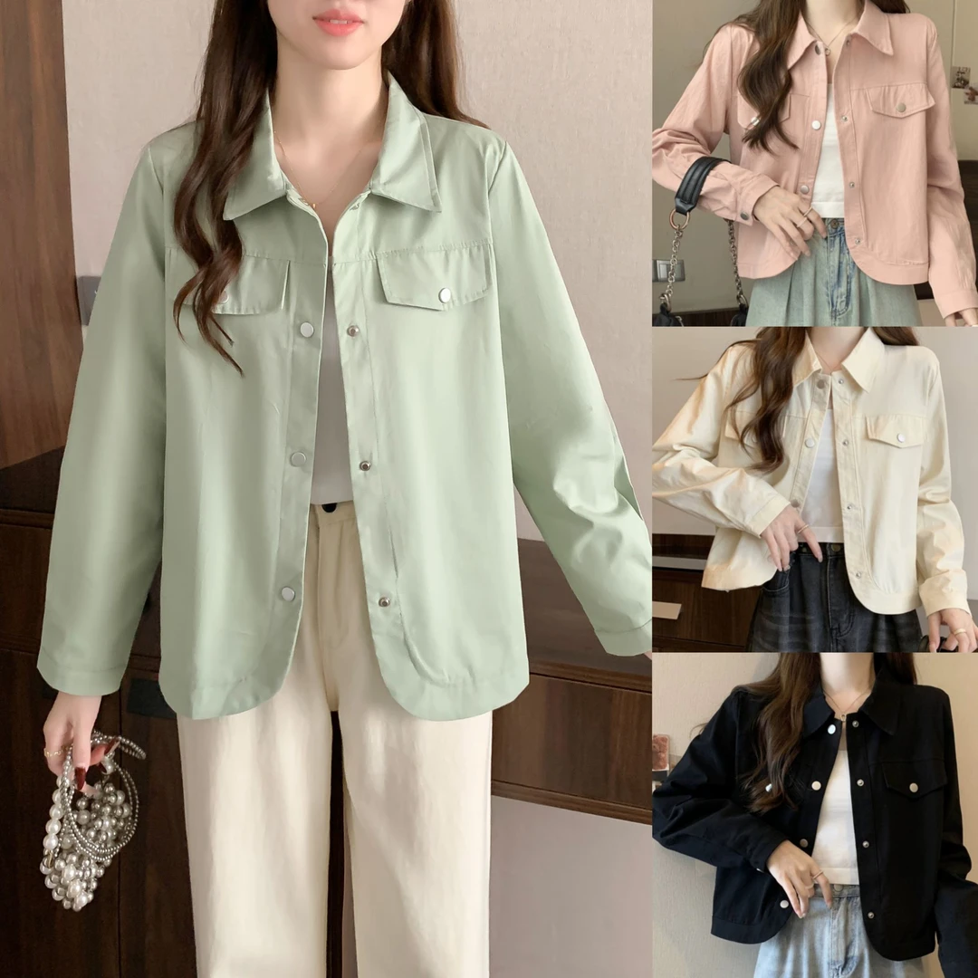 美格加110-200大码女早春新款洋气宽松显瘦时尚百搭工装外套上衣