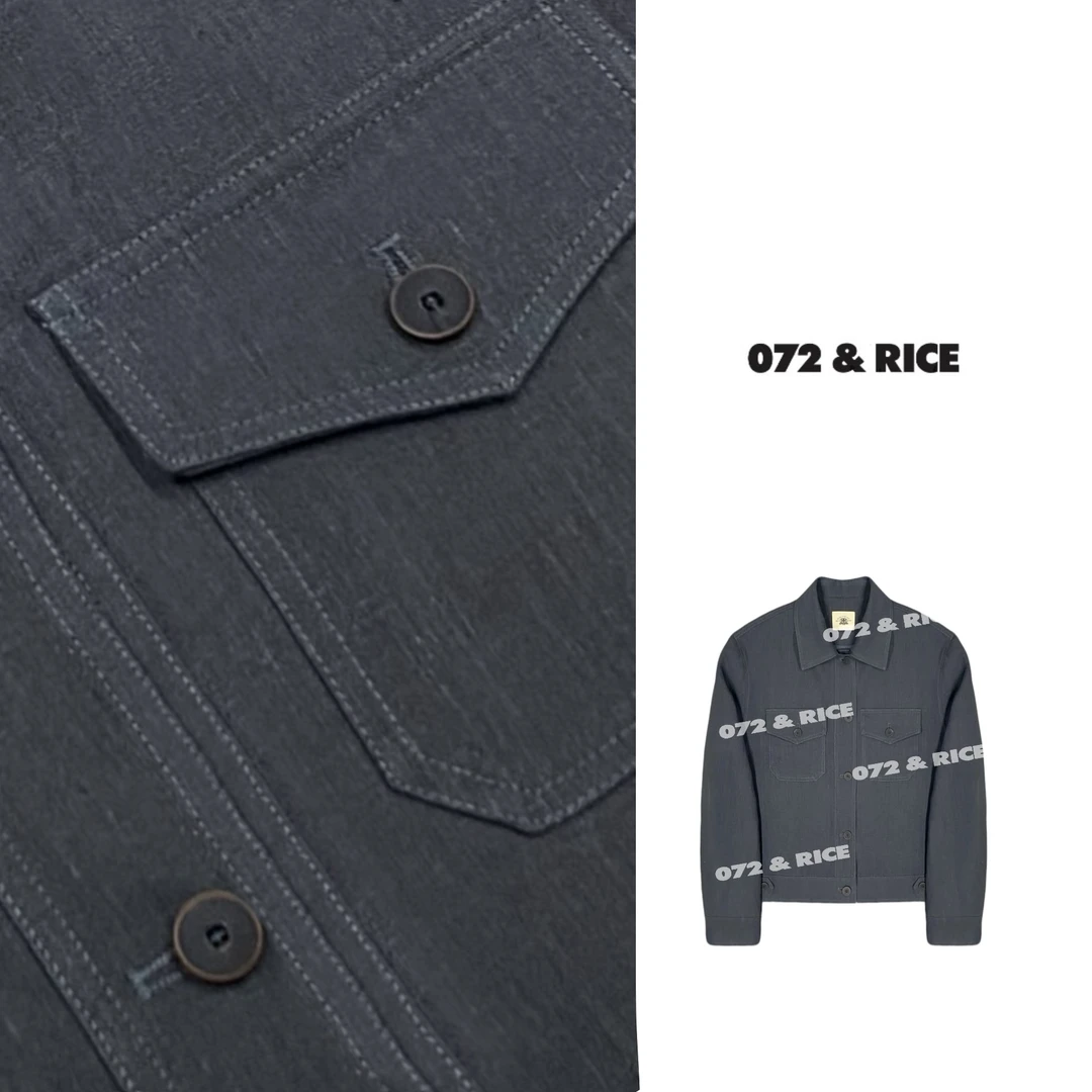 072 & RICE【珈蓝】100汉麻 春季休闲翻领单排扣长袖外套 32W205Z*