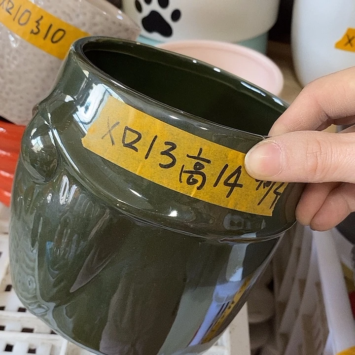 陶盆有孔 瑕疵针孔漏釉介意勿拍外口 13外高14