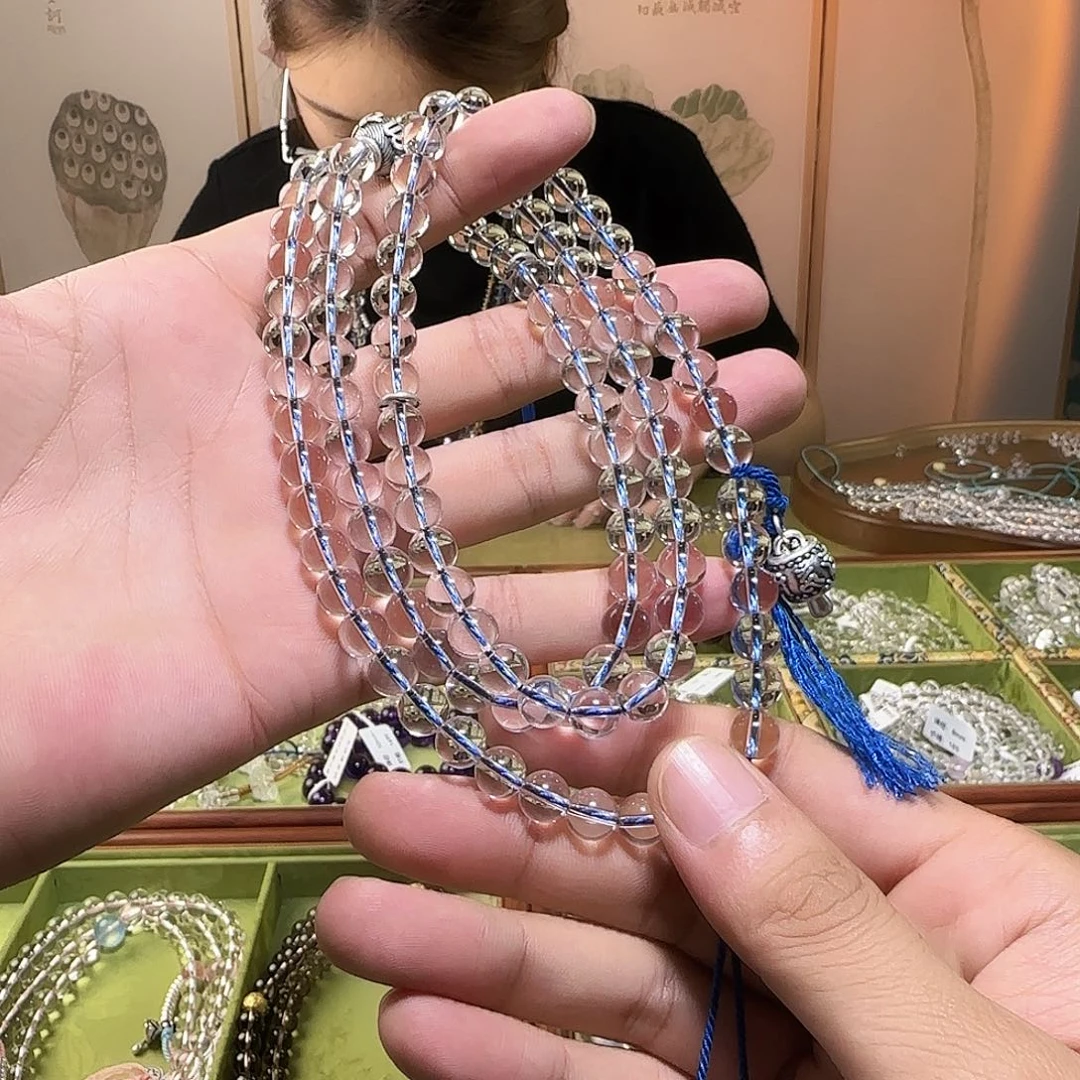 境***野手链未镶嵌水晶白水晶108