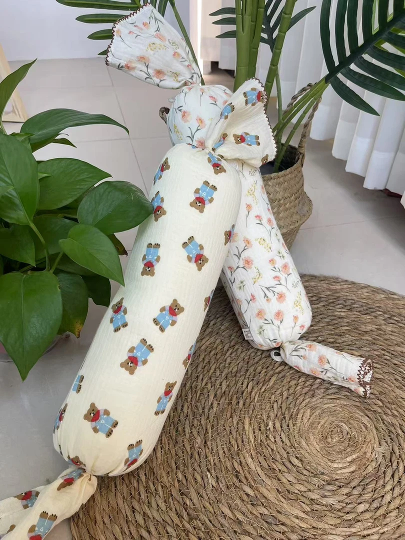 【北奈かわ会社】纯棉双层纱糖果枕学生宿舍枕头单人 12X38  不选花色