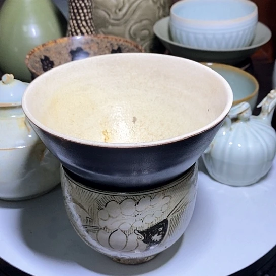 杯吉州窑杯子与磁卅窑杯子两只