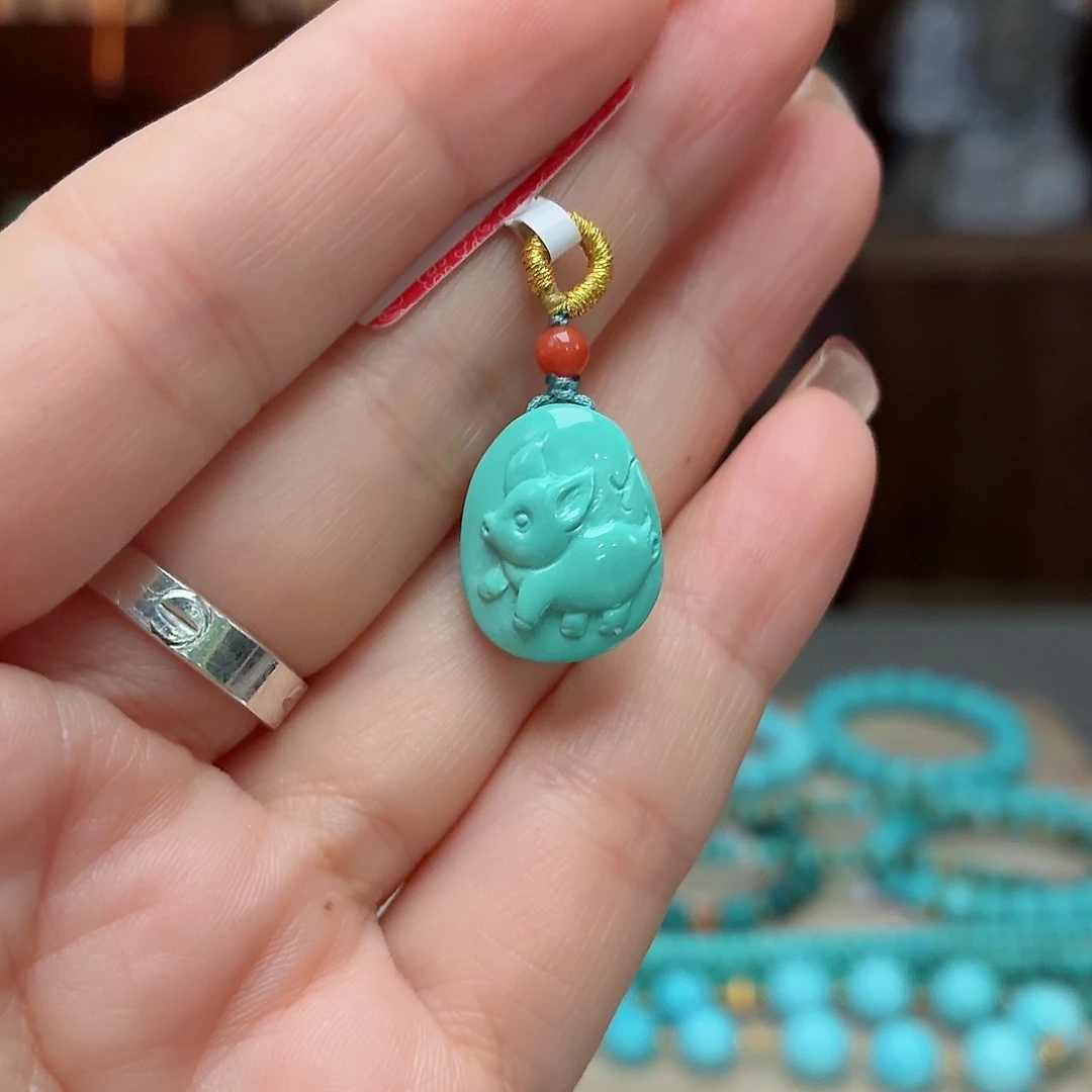 未镶嵌绿松石珠宝奇石两***妈