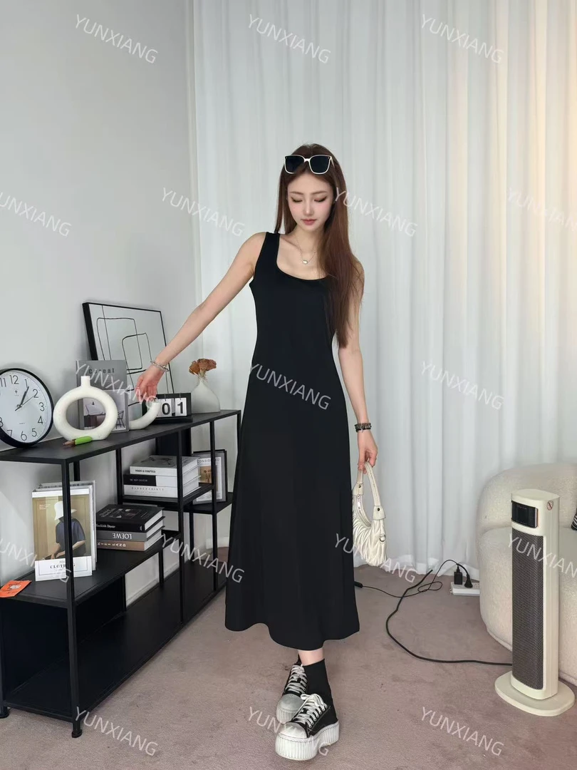 夏季薄新款高级感女装连衣裙宽松慵懒风显瘦长裙气质打底背心裙