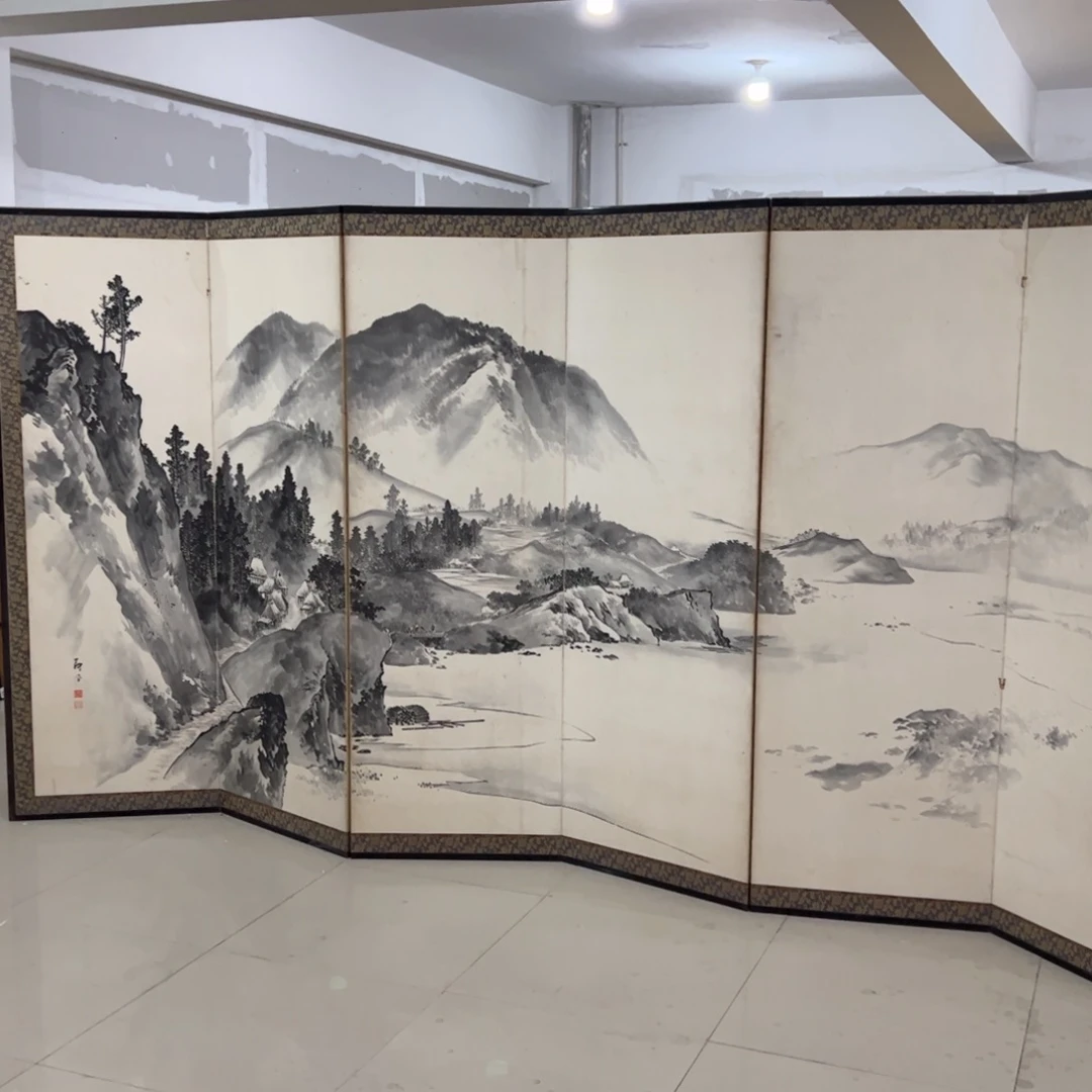 绘画屏风框画茶空间设计
