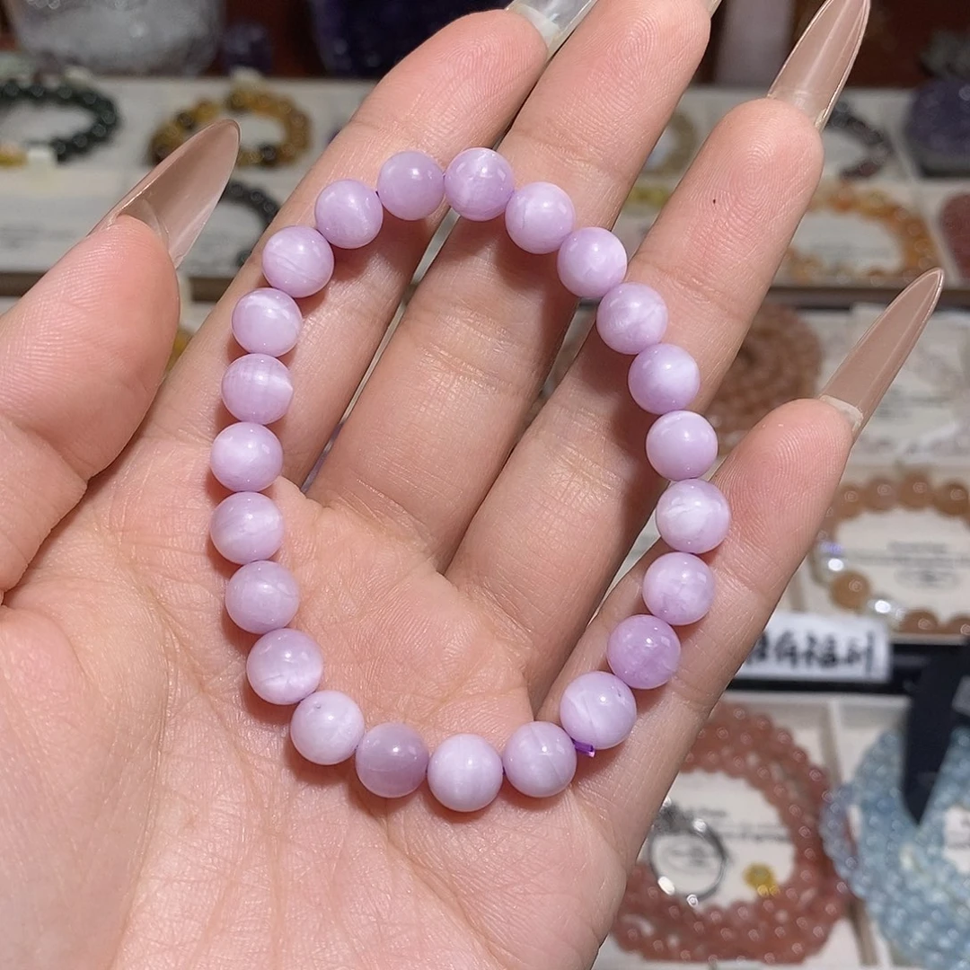 水晶手串未镶嵌紫锂辉