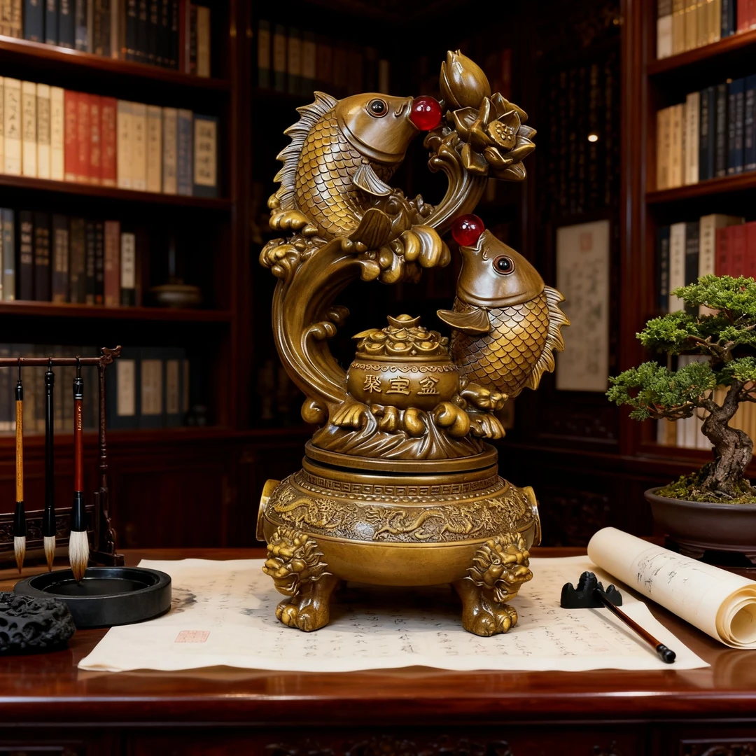 【新财富有余】居家玄关客厅办公室装饰摆件FM469(高36cm长20cm)