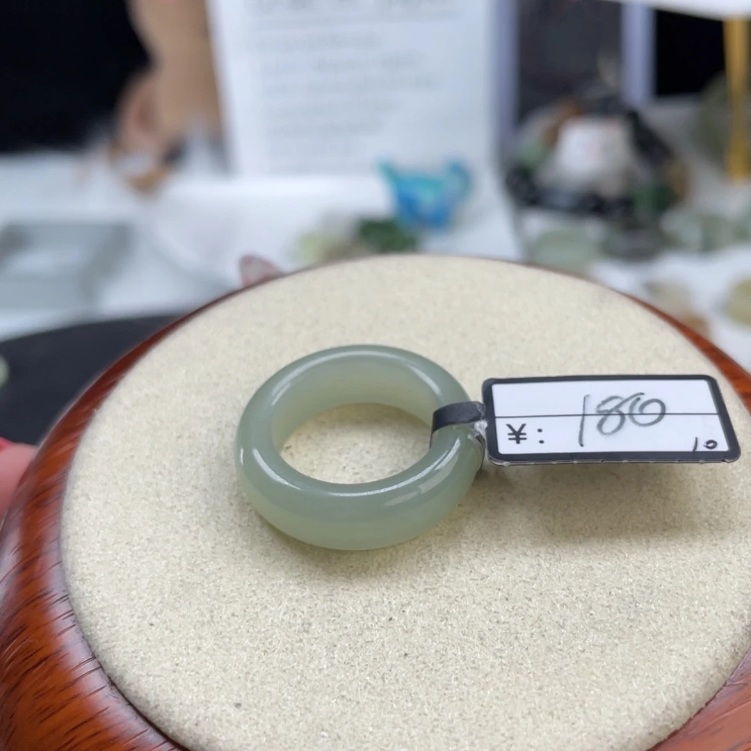 和田玉未镶嵌戒指O52蓝莓沙沙小圆切17.9