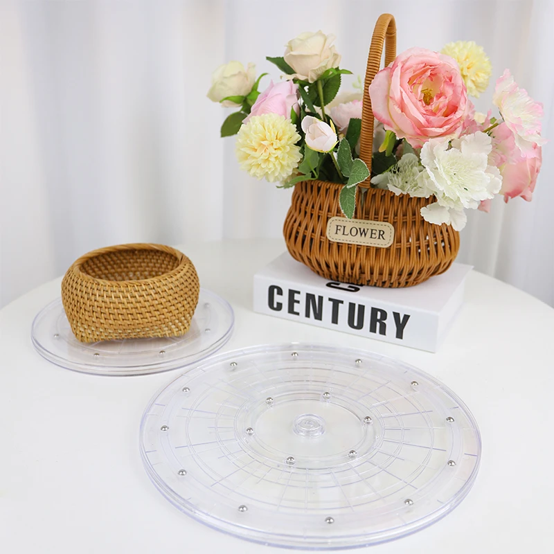 花艺转盘 花艺工具可旋转防滑鲜花插花辅助工具花店用品资材