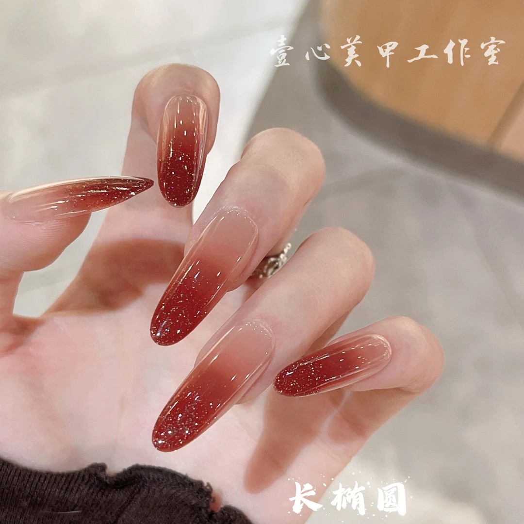 浓情蜜意 壹心纯手工定制穿戴甲 可拆卸假指甲贴新年新款 10片装