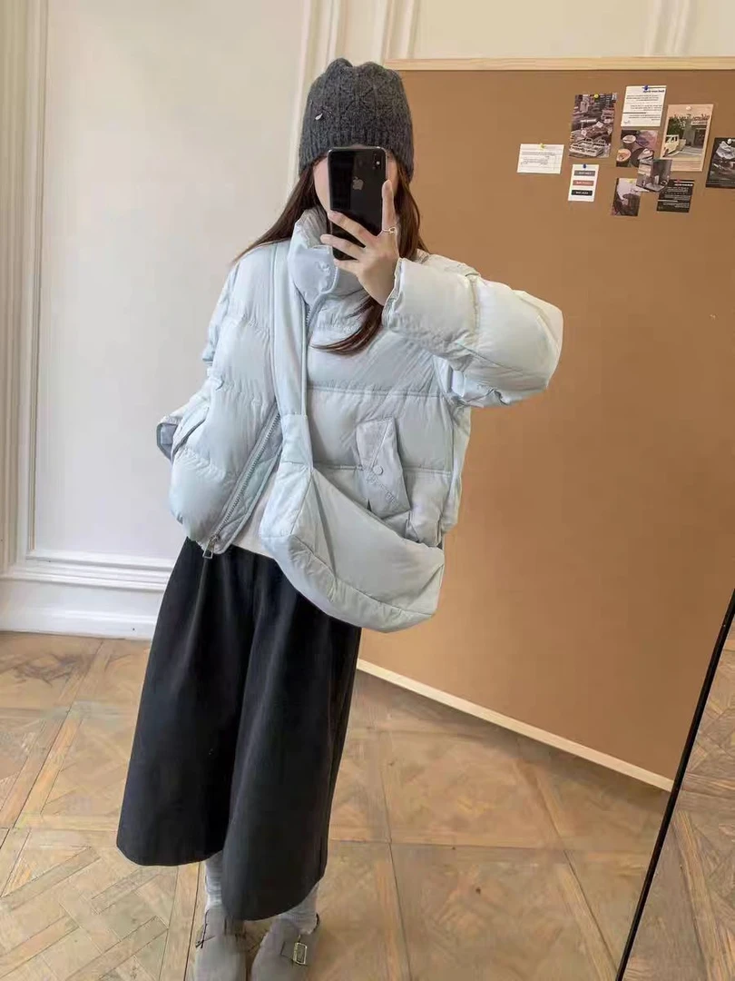 【瑶瑶专属】9135【衣长56】女款短款高腰宽松加厚立领百搭拉链羽绒服