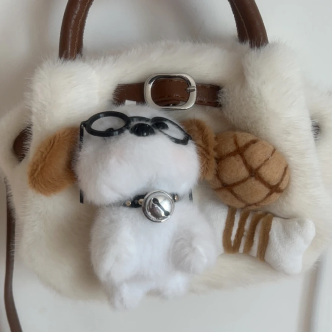 兜兜家白毛毛小狗斜挎包