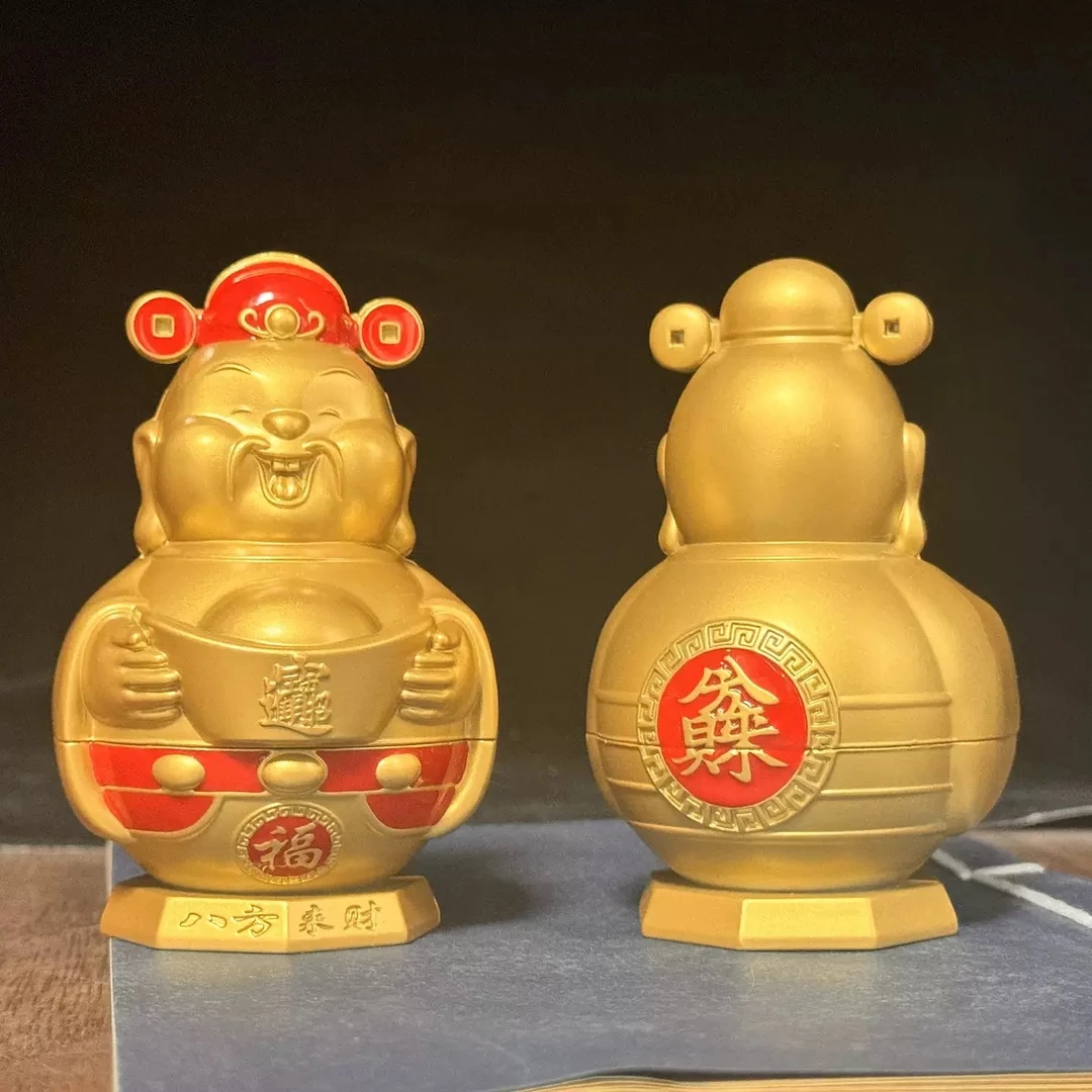 金色财神爷摆件家用客厅办公室店铺开业礼品八方来财财神摆件