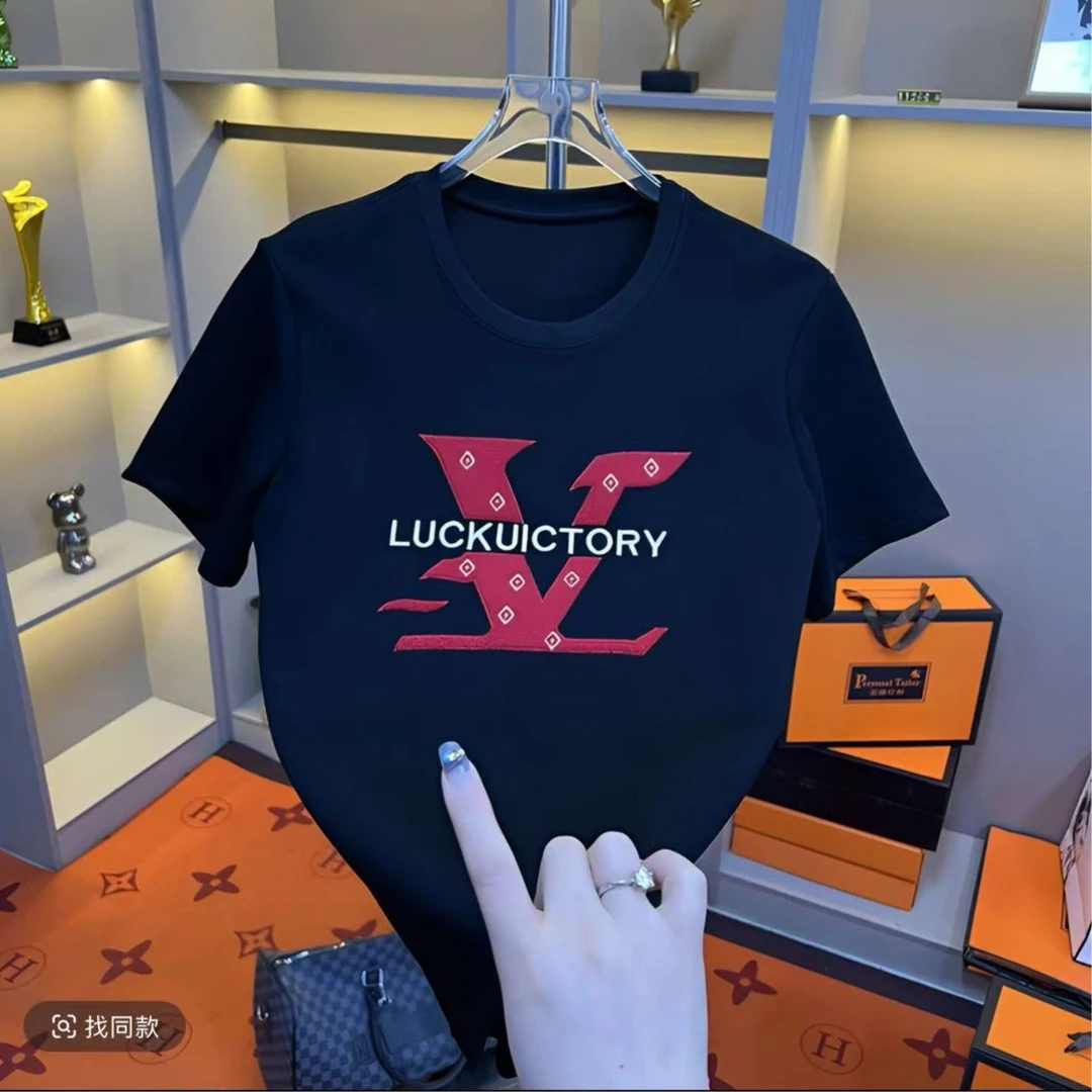 【支持鉴定】夏季重磅男女同款短袖-Y07-红V