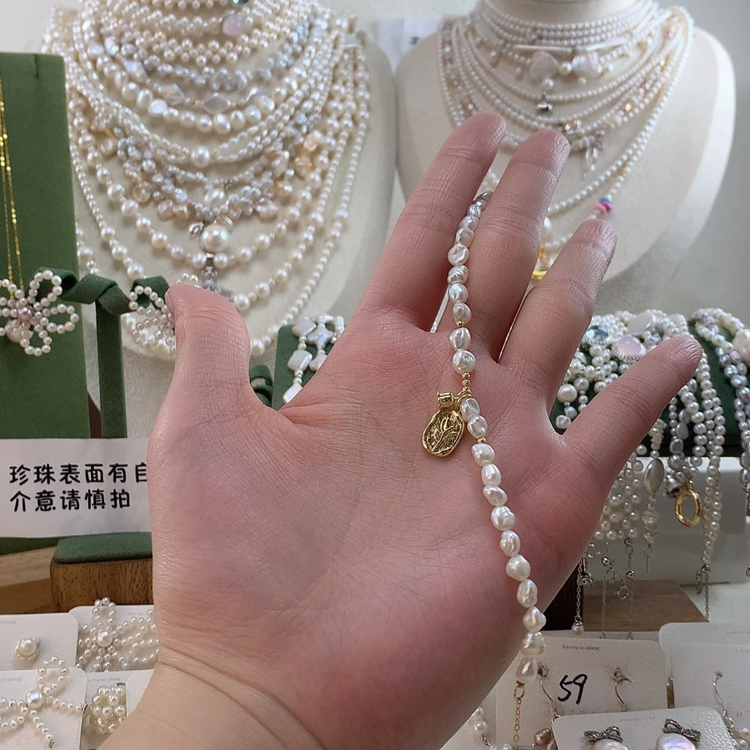 手绳银S925镶嵌淡水珍珠