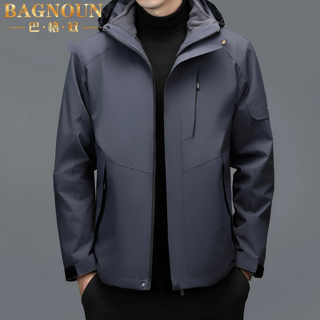 巴格奴冲锋衣男士秋冬季新款时尚高端三合一可拆卸加厚防风潮外套