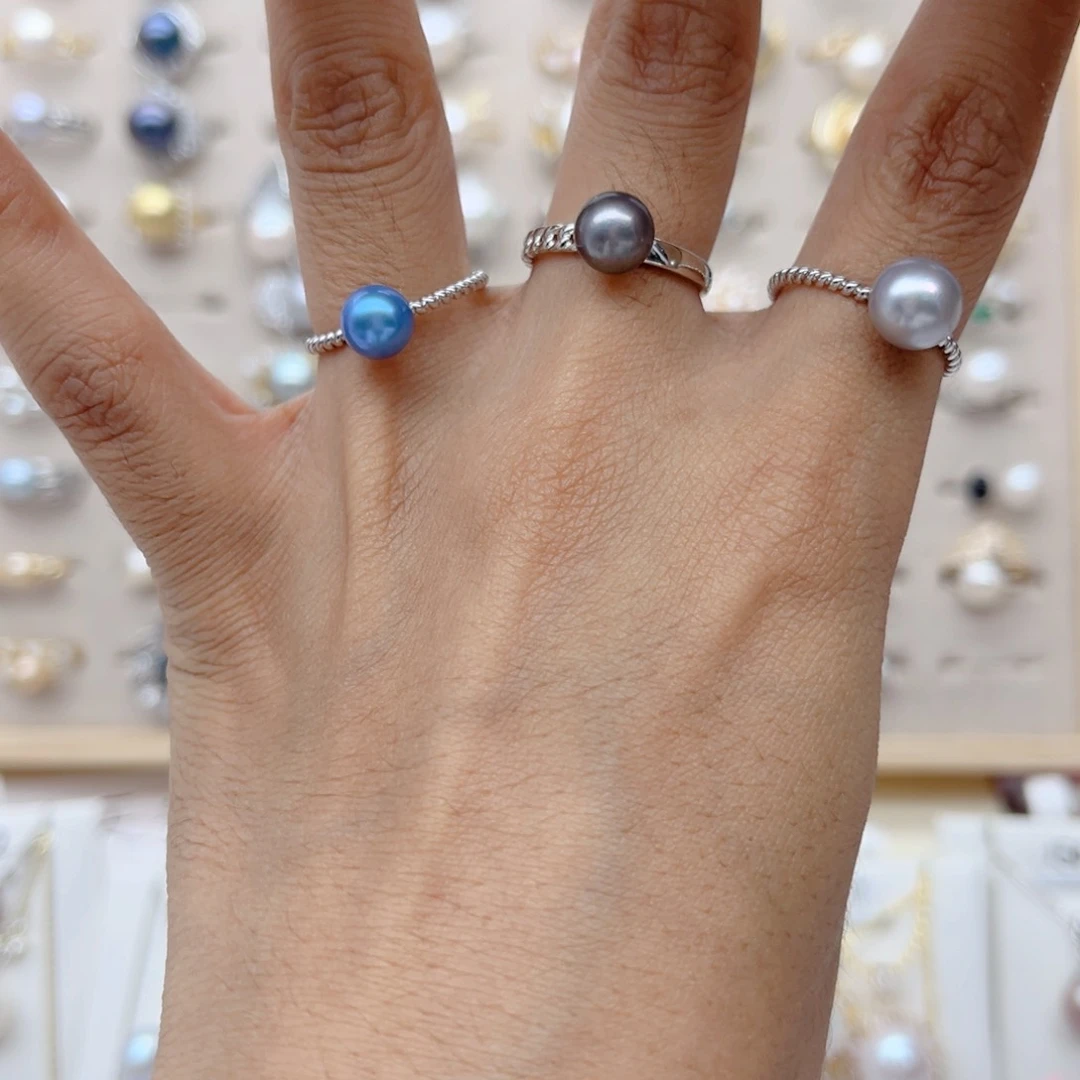 分***分戒指合金淡水珍珠