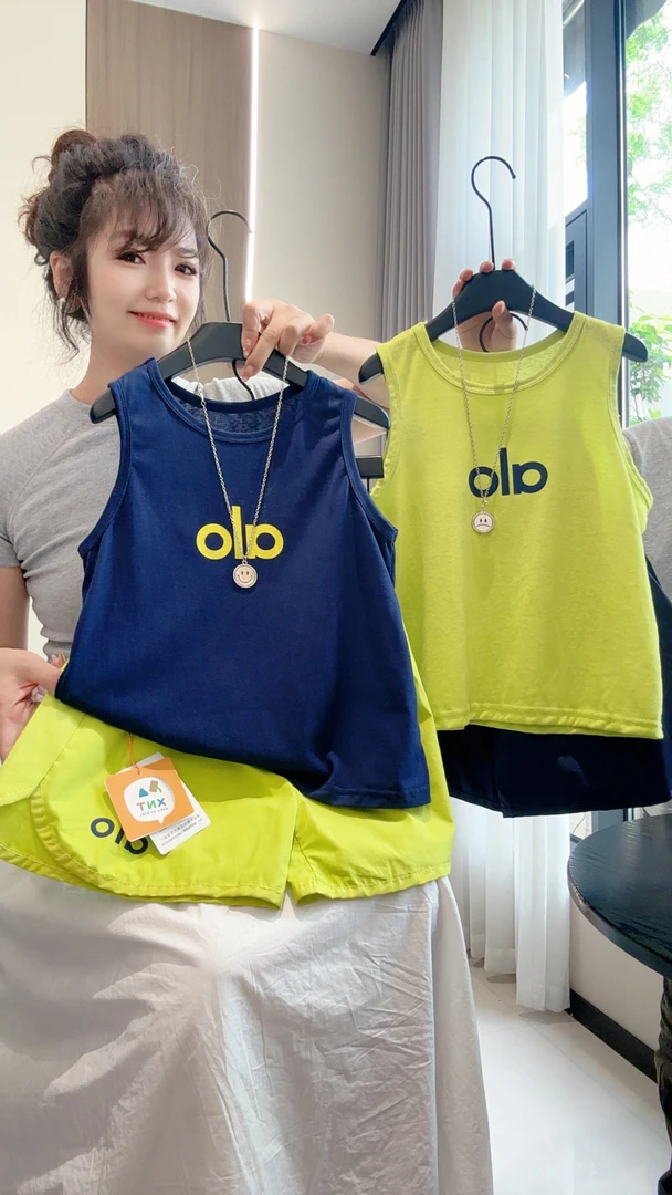 2025夏季新款儿童韩版爆款双面印花休闲运动宽松无袖背心套装