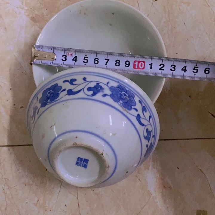 摆件2个12.5厘米芙蓉花碗
