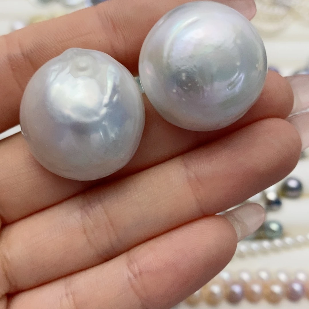 【闪购商品】淡水珍珠耳饰银S925镶嵌张*秋40