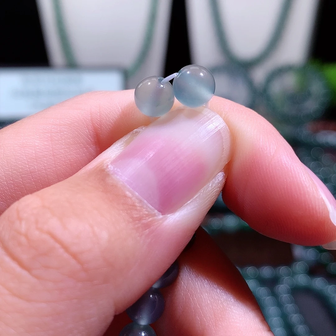 起***吧翡翠未镶嵌手链天然a货翡翠手串6.5