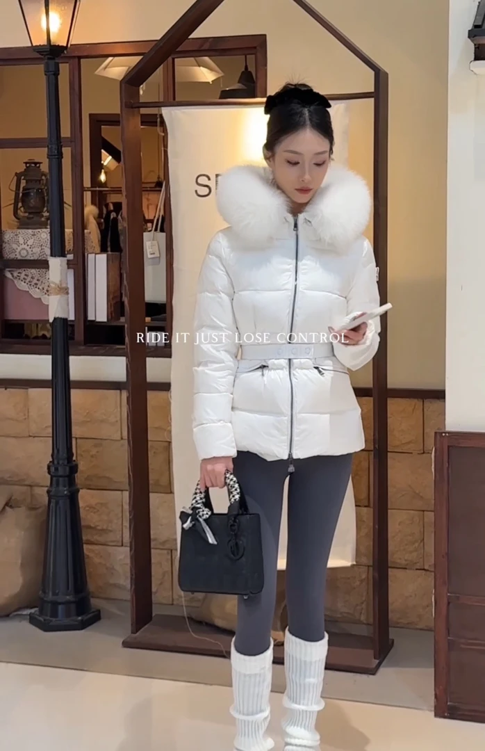 #098#065秋冬新款收腰领短款加厚保暖羽绒服外套