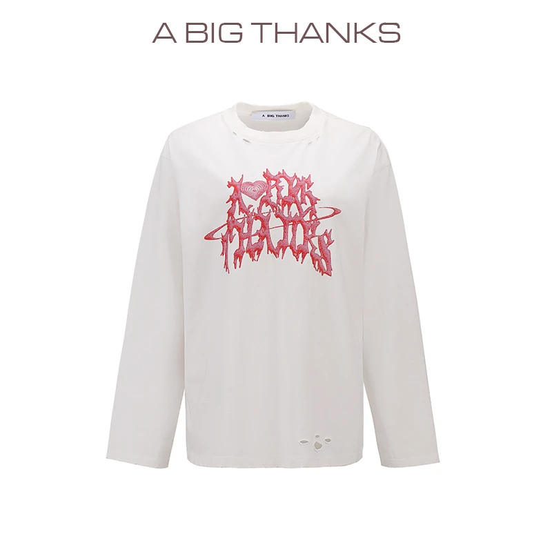 A BIG THANKS 印花长袖T恤 ABT2022327