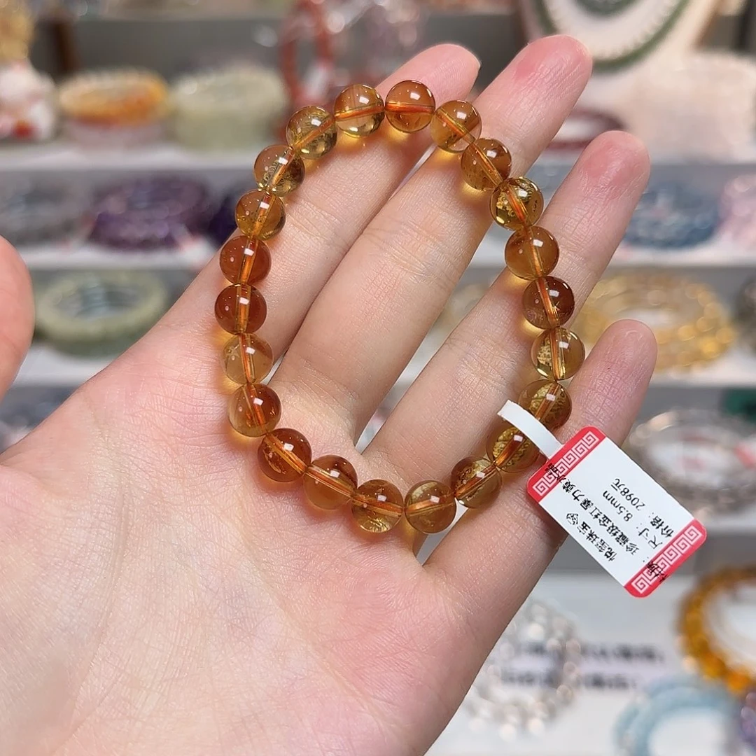 水晶手链未镶嵌218巴西暴力黄水晶卡8.5