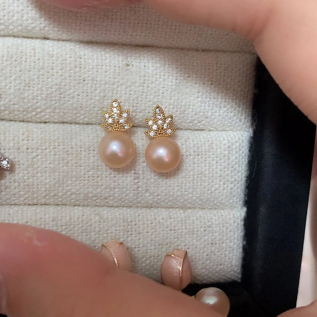 淡水珍珠耳饰合金