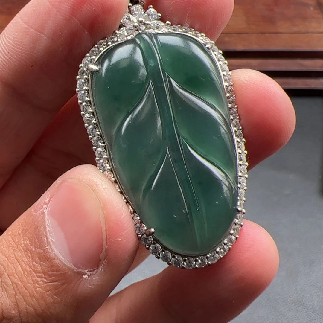 翡翠挂件银S925镶嵌4444335789
