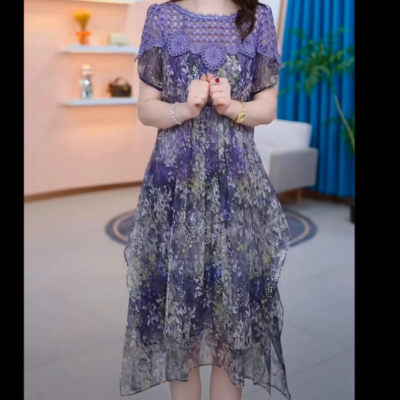 晨研女装连衣裙气质显瘦洋气减龄时尚优雅收腰遮肉简约大气中长款