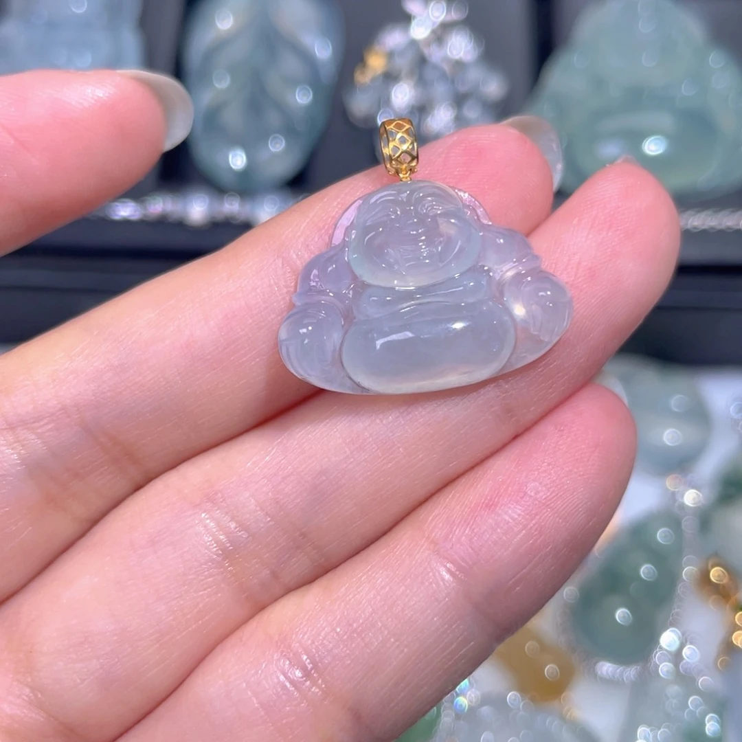 颈饰18K金镶嵌翡翠翡翠