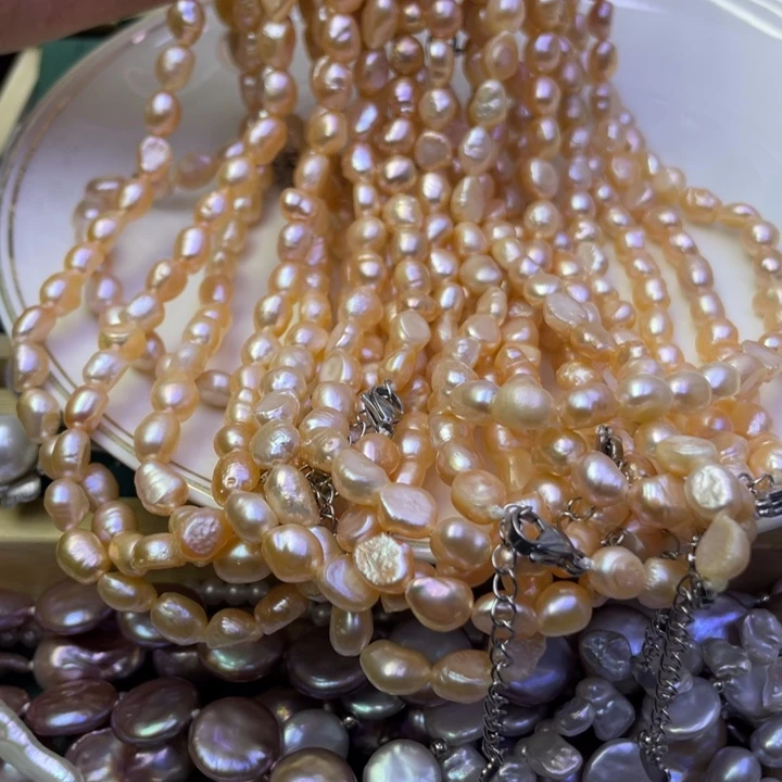 淡水珍珠项链合金