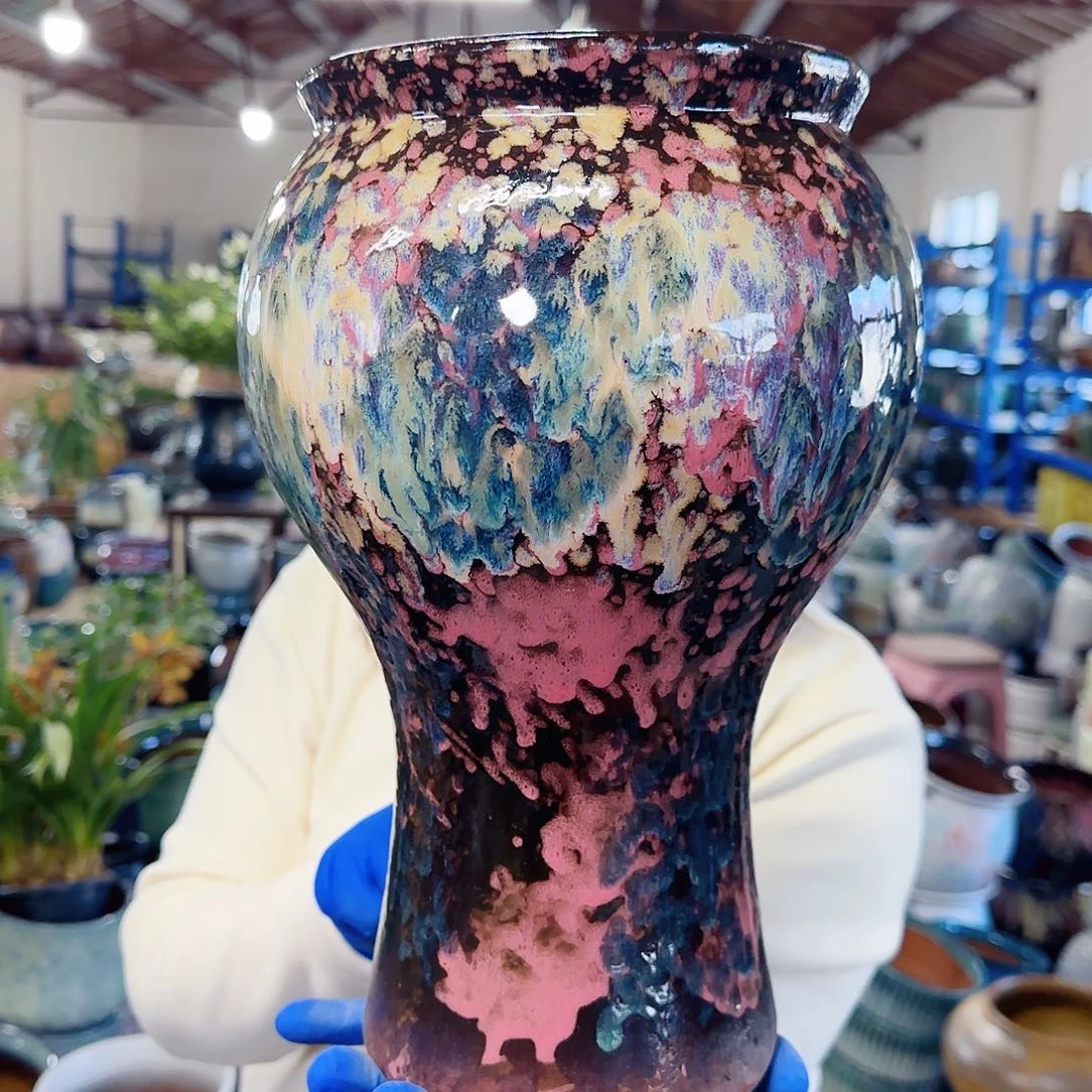 紫砂花盆高32口17