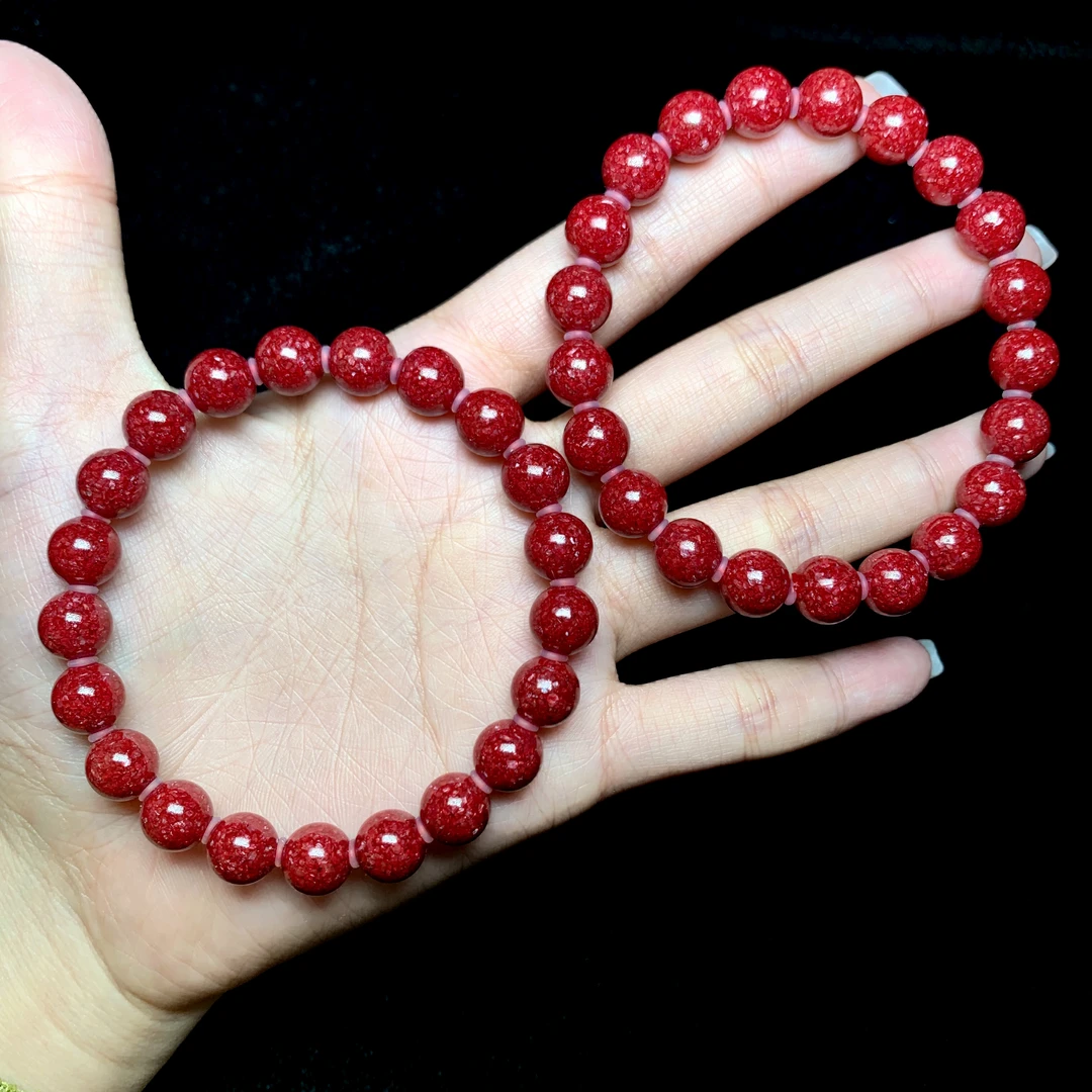 含辰砂工艺品朱砂单圈手串-多样性发一件-8mm-DS52866-30（JG）