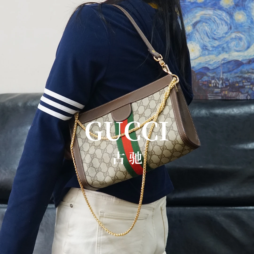 95新 GUCCI/古驰 老花链条包/JJ12804448/4448