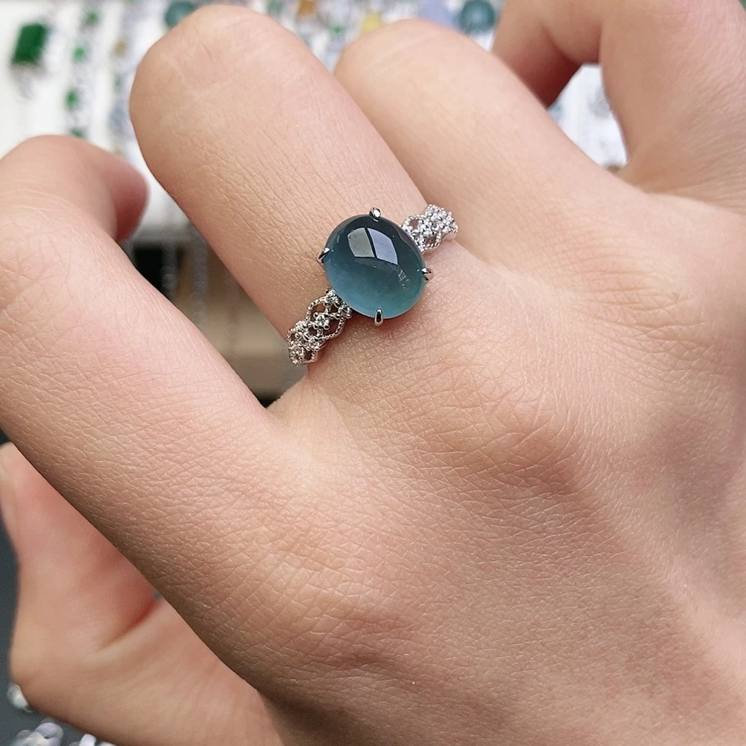 翡翠银S925镶嵌戒指
