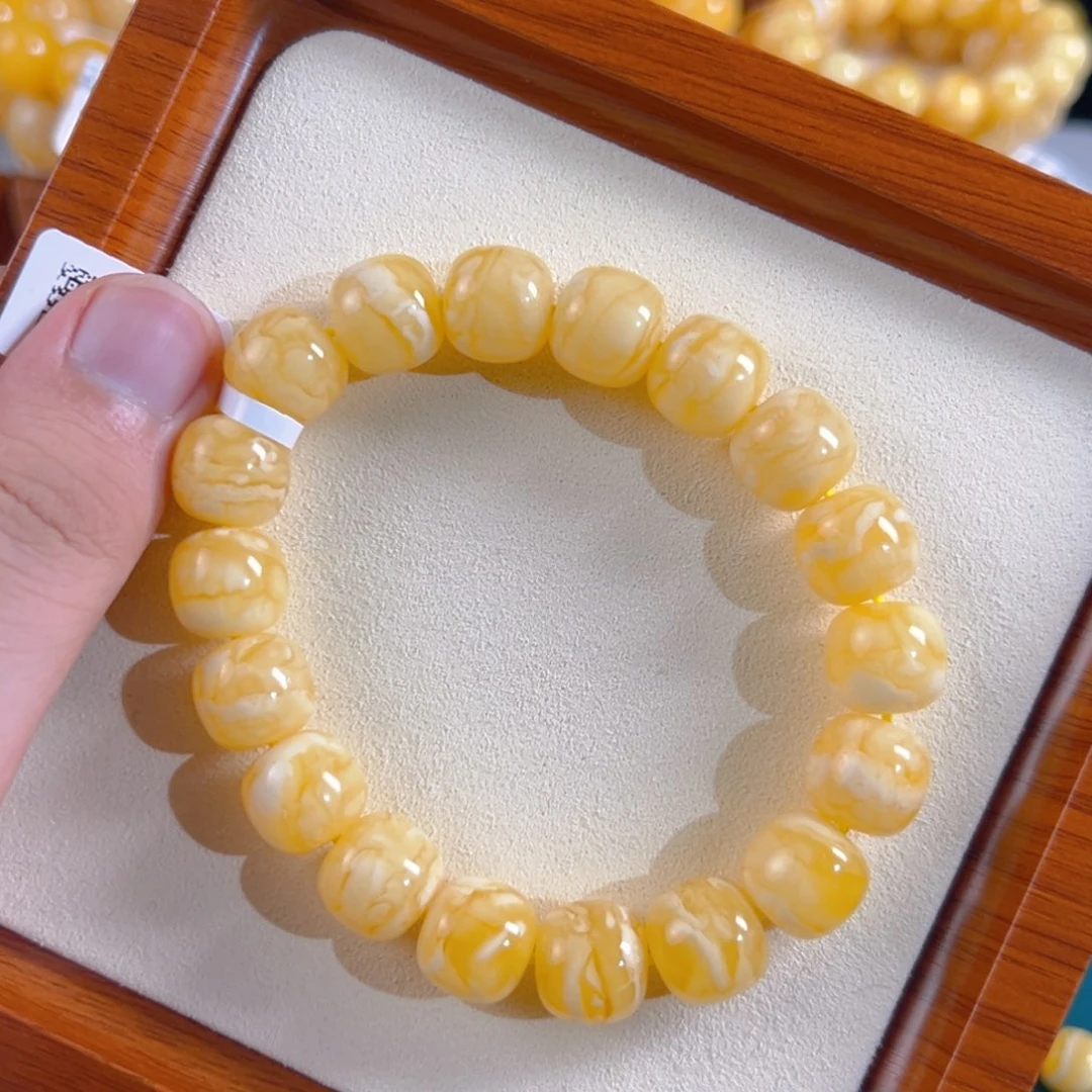 裸石琥珀未镶嵌同料虎皮纹 13mm 23.8g ad