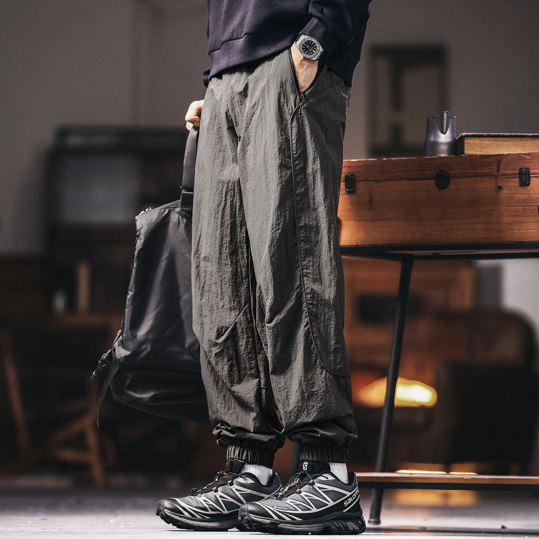 格蓝鹿美式户外登山徒步休闲裤男秋季潮牌简约宽松冲锋工装伞兵裤