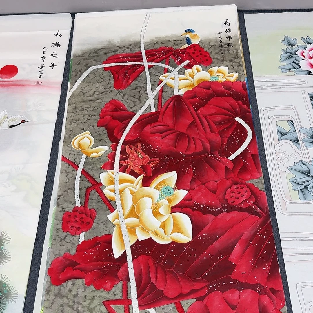 国画四尺尺寸70X140纯手绘作品