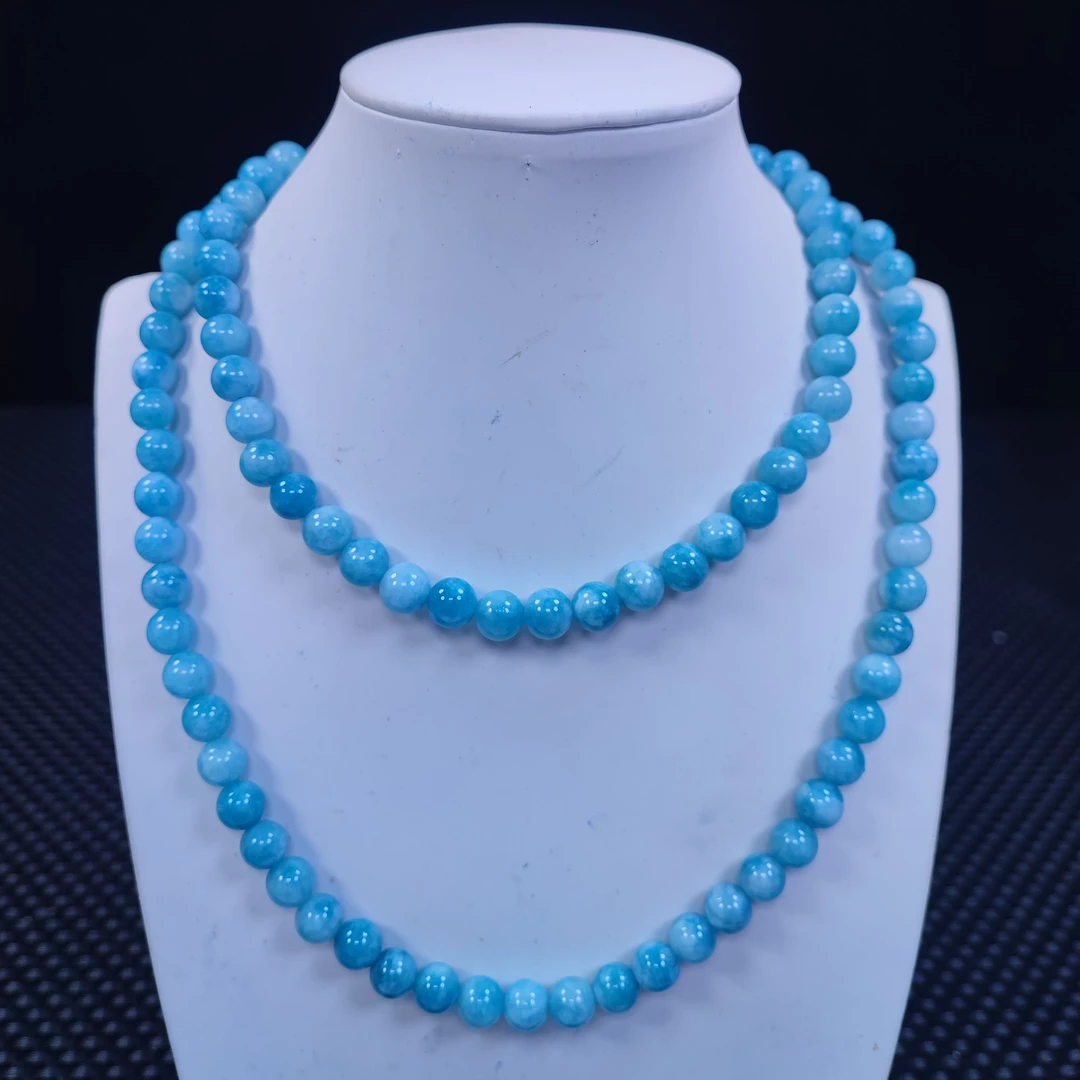 蓝色8mm 108 项链 发一条J35