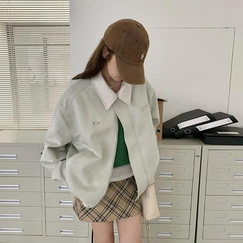 美式复古刺绣棒球服外套女2025春秋新款设计感宽松显瘦小个子夹克