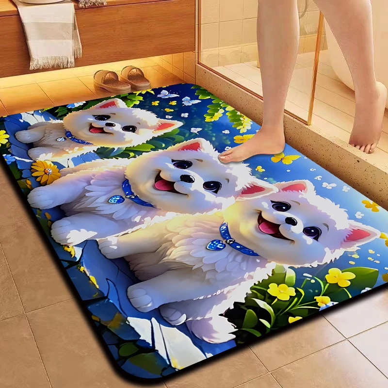 软硅藻泥3D萌宠门厅入户门垫厨房浴室吸水可随意裁剪家用地毯地垫