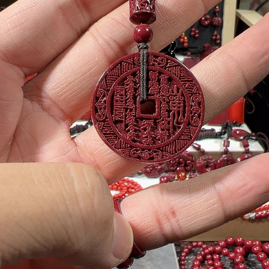 天然辰砂山鬼紫金砂