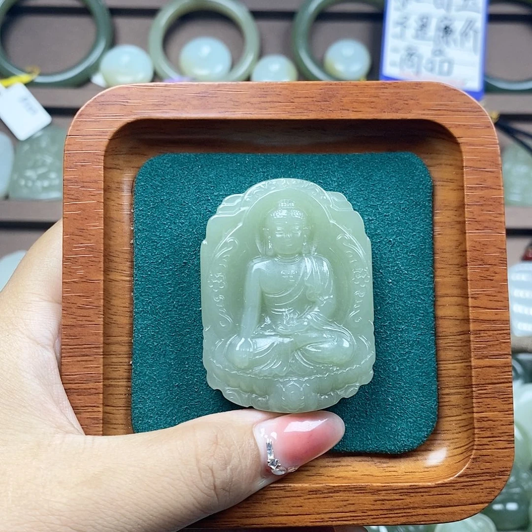 爱***量颈饰未镶嵌和田玉观音2305