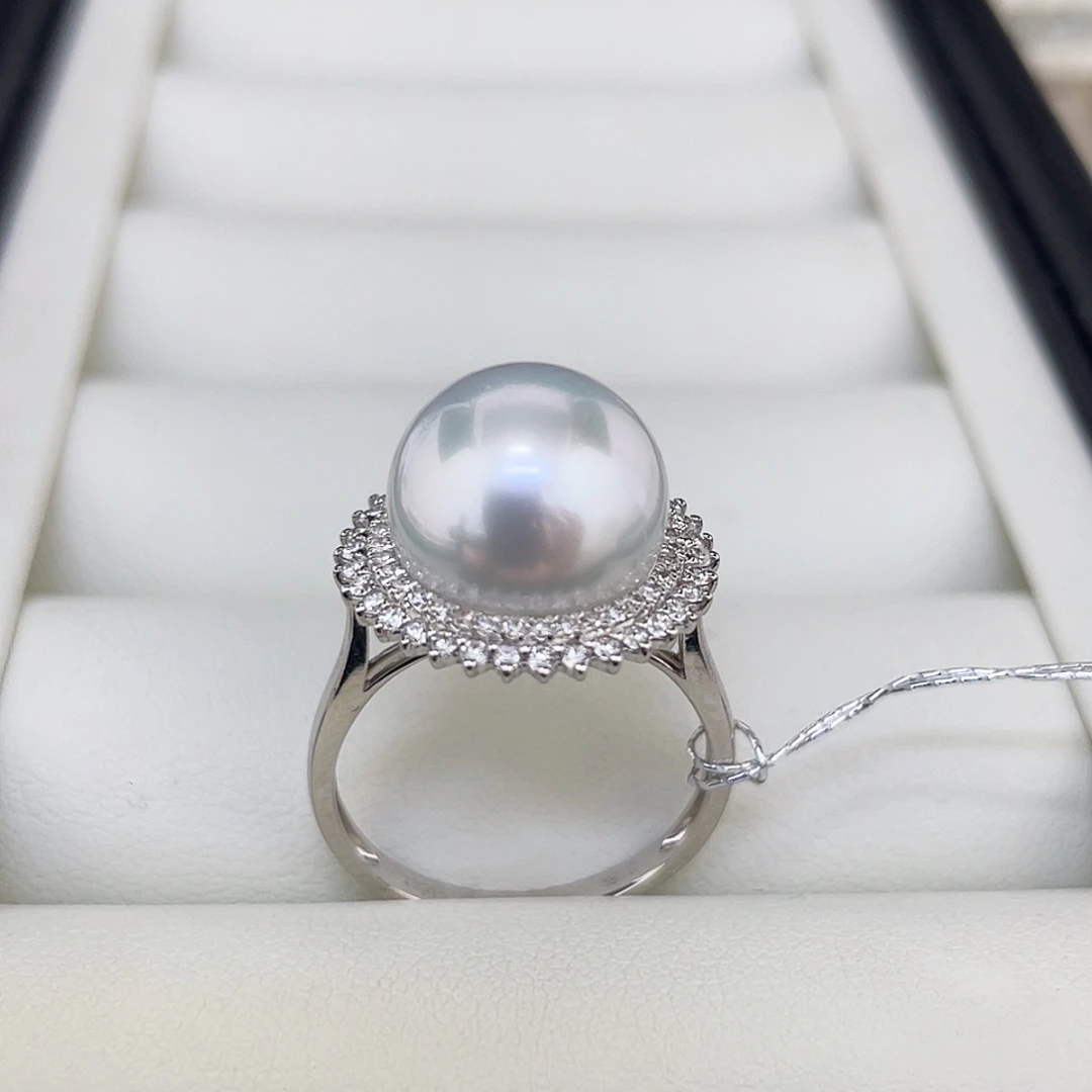 海水珍珠戒指18K金镶嵌