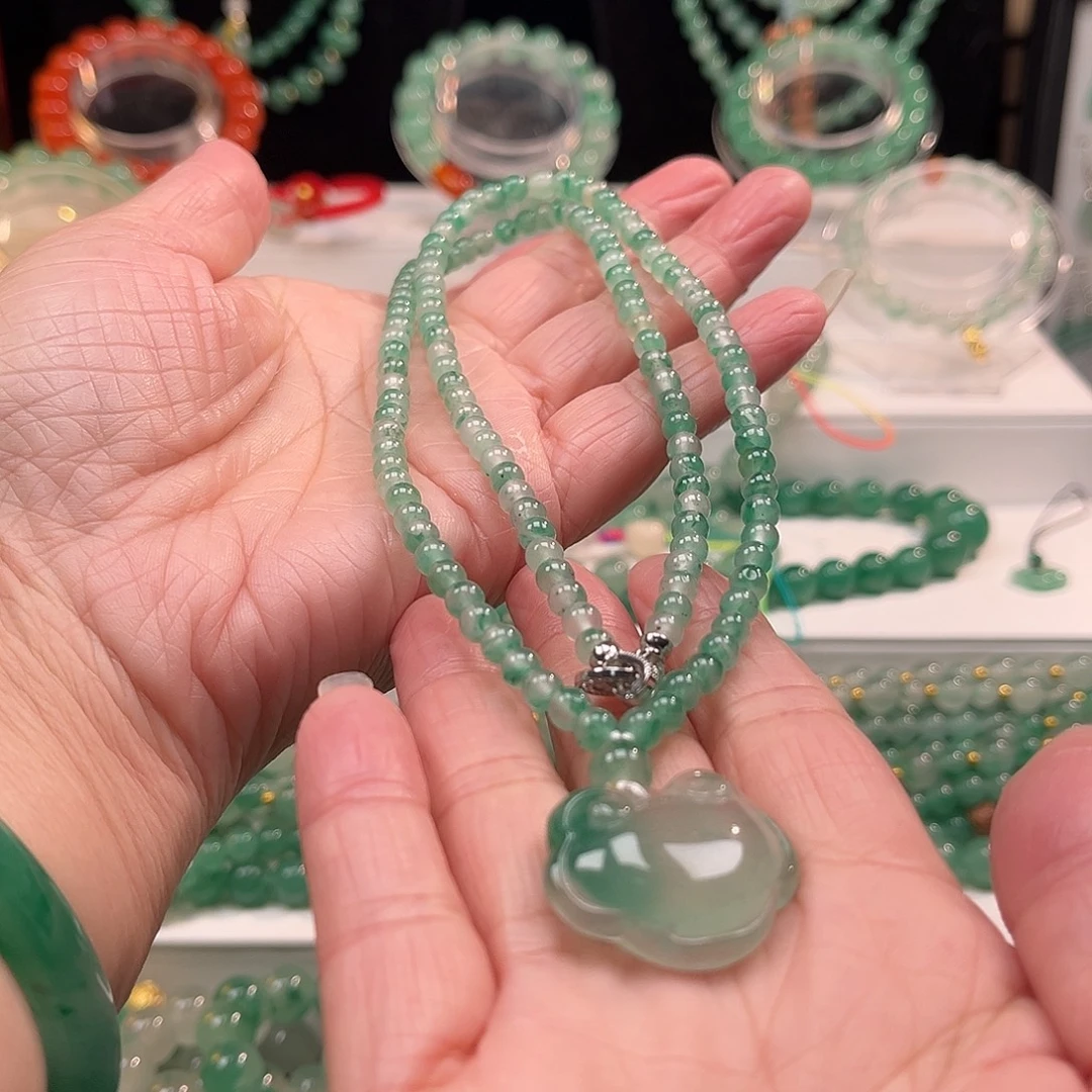 石英质玉合金项链132颗卡5