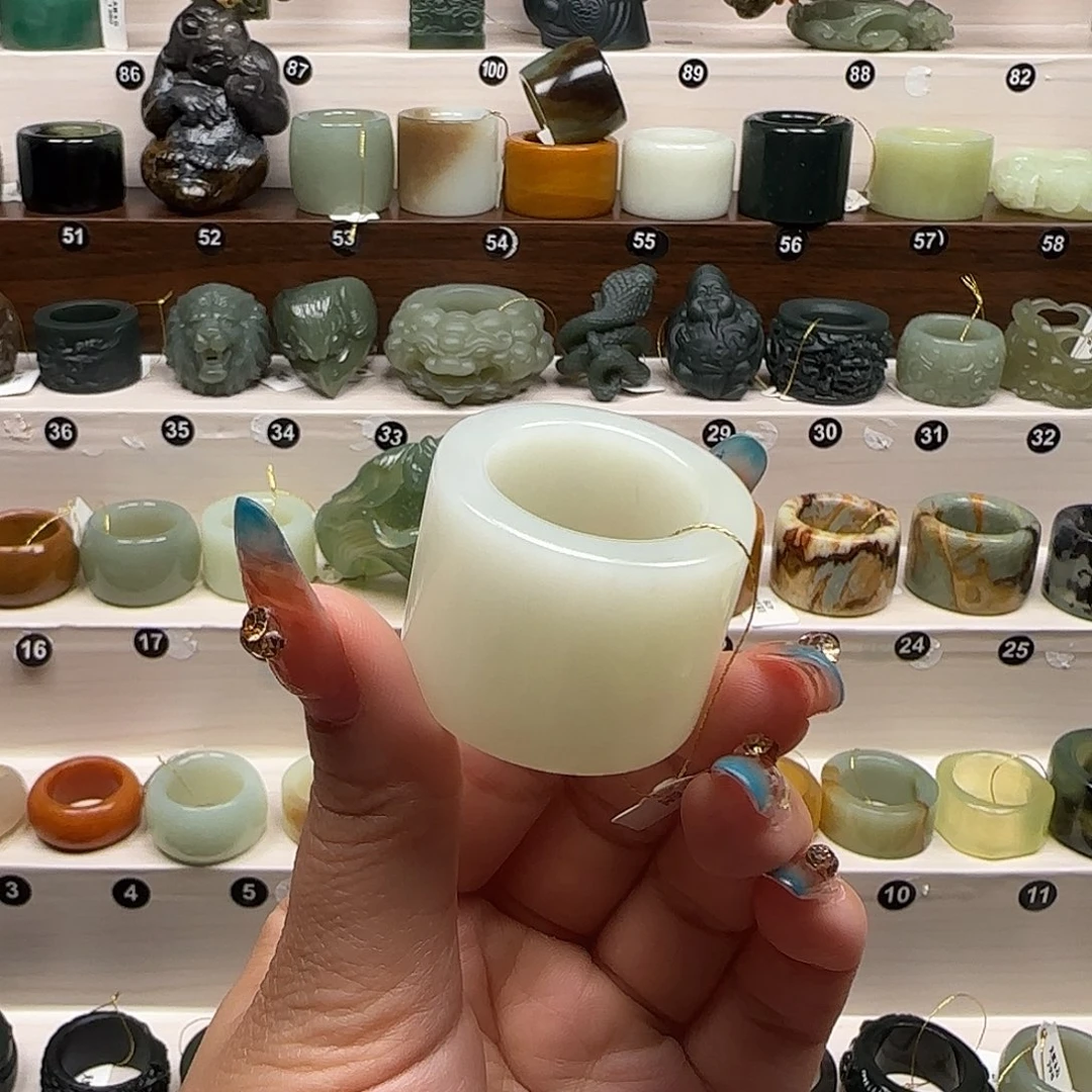 蛇纹石玉未镶嵌戒指内径24