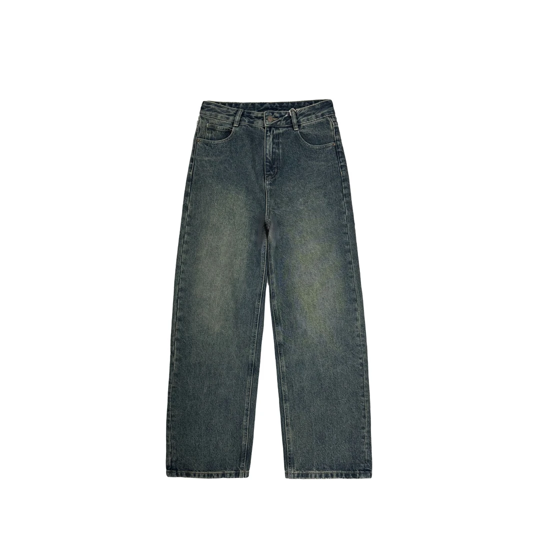 宽松高腰直筒牛仔裤显瘦百搭时尚休闲阔腿裤F25C5062