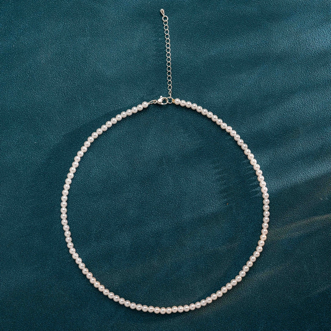 合金仿珍珠项链 【奢小姐珠宝】“浅海白月”项链（40+5cm）--WH187